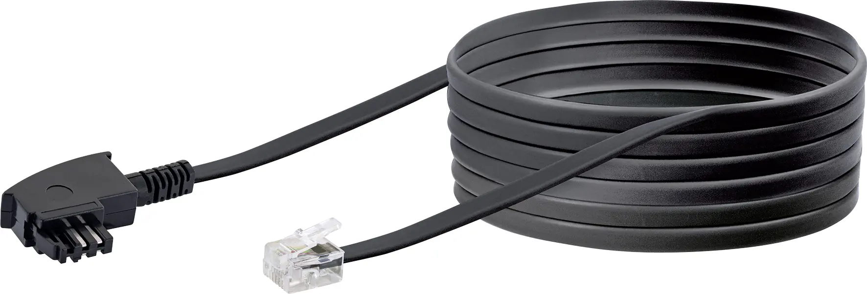 Schwaiger Telefon Anschlusskabel TAL6237 533 TAE (N) RJ11 schwarz, 10,0m, 1x TAE (N) / 1x RJ11
