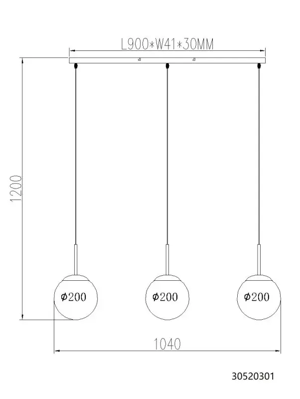 Globo Hängeleuchte Kop 104 x 120 cm L x H nickel matt