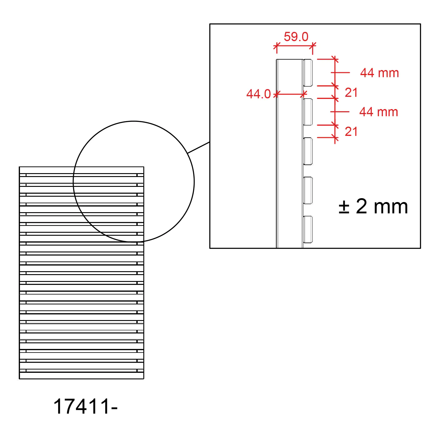 Tokyo Zaun - 83 x 140 cm - schwarz