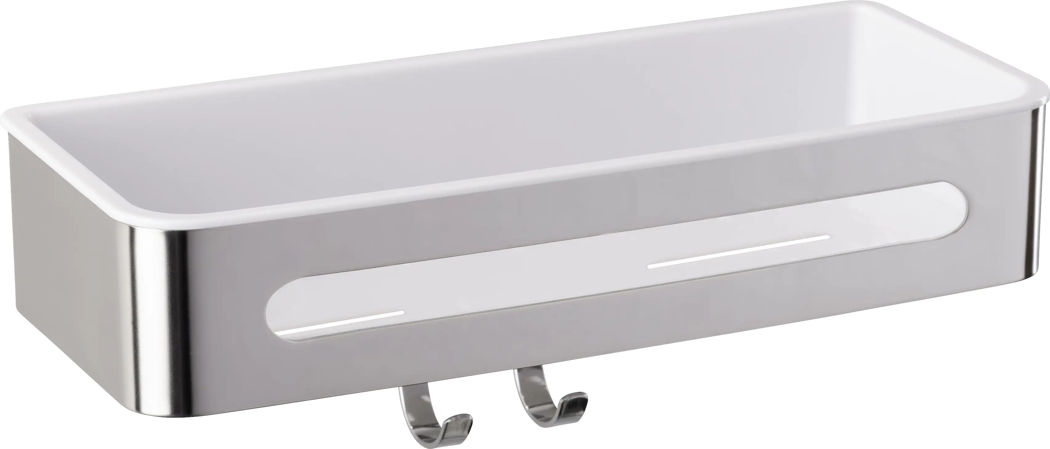 4008838226070_2664899 Wenko Wandablage mit Haken Premium Plus Edelstahl, Kunststoff, silber