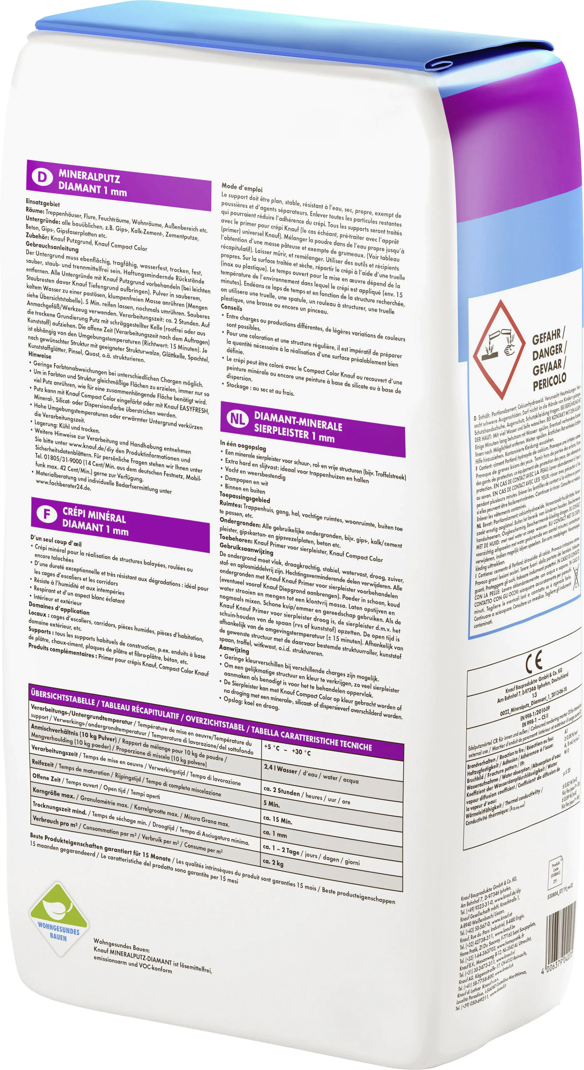 Knauf Mineralputz Diamant 10 kg 1,0 mm Körnung reinweiß Knauf Mineralputz Diamant 10 kg 1,0 mm Körnung reinweiß