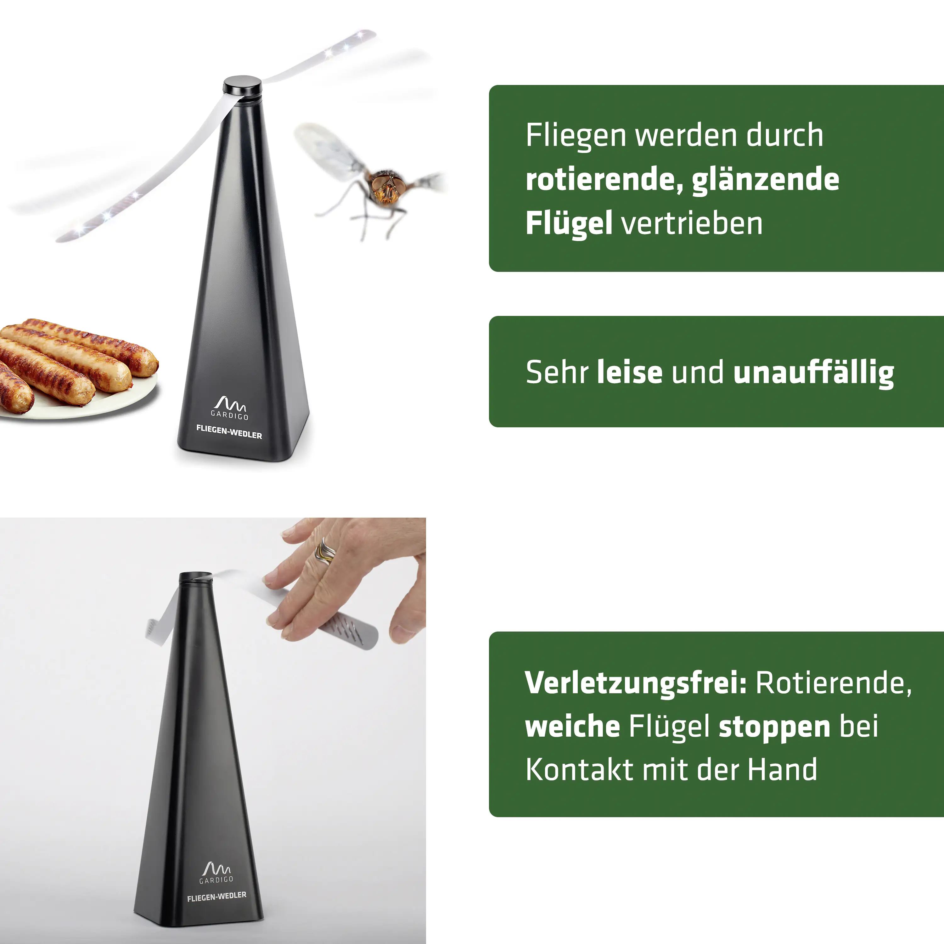 Gardigo Fliegenwedler mit Aufhänger batteriebetrieben Gardigo Fliegenwedler mit Aufhänger batteriebetrieben