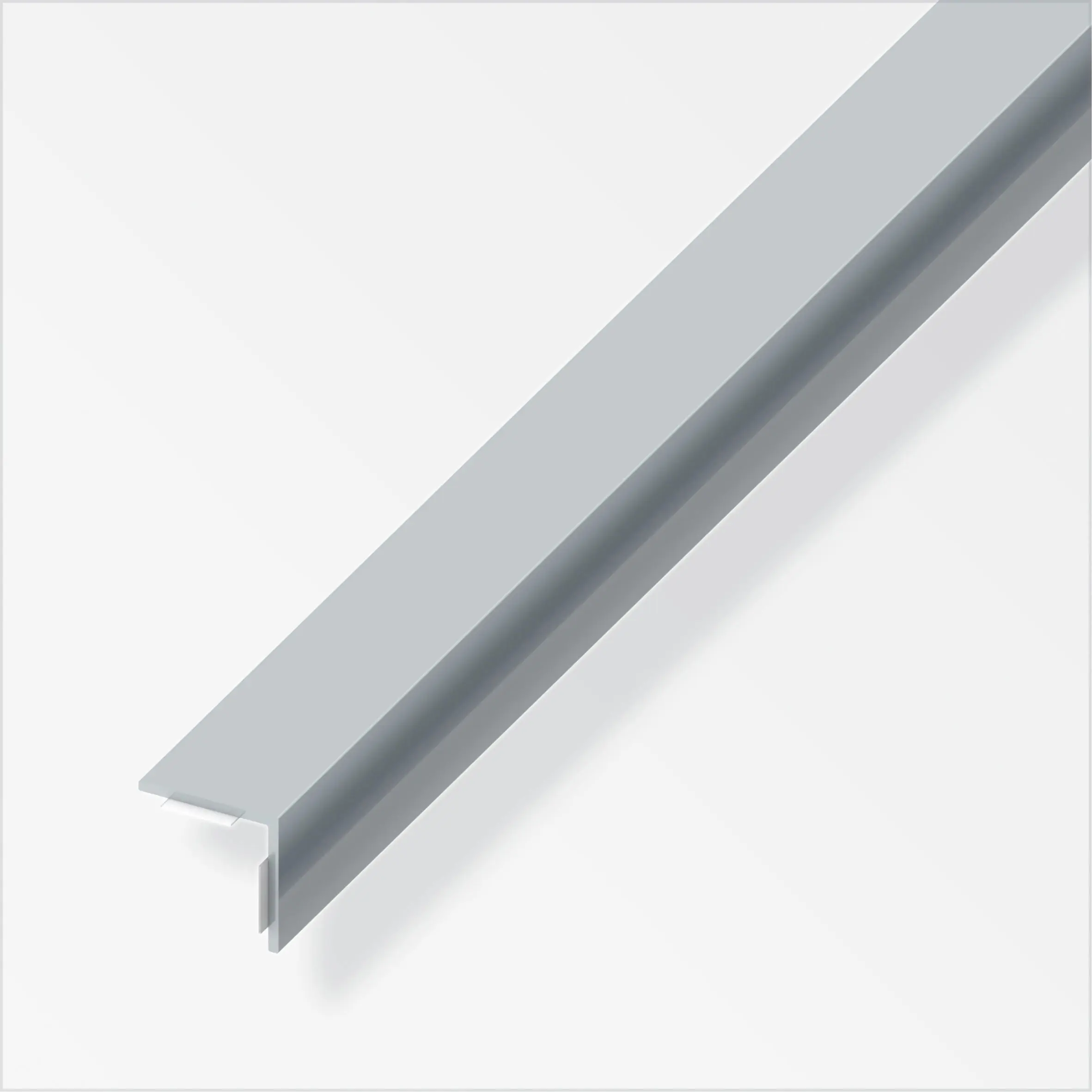 alfer Winkel 1 m, 20 x 20 mm PVC (Kunststoff) glatt grau glänzend