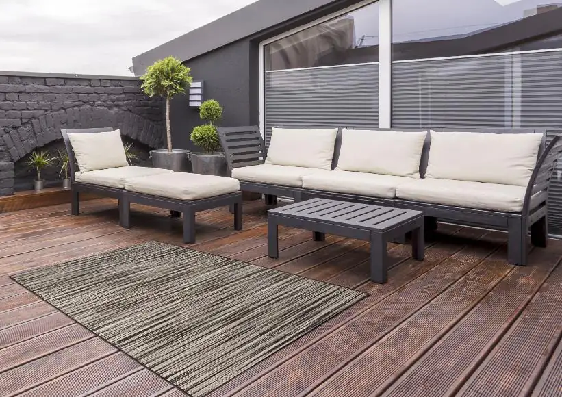 Andiamo Outdoorteppich Arizona anthrazit, 133 x 190 cm