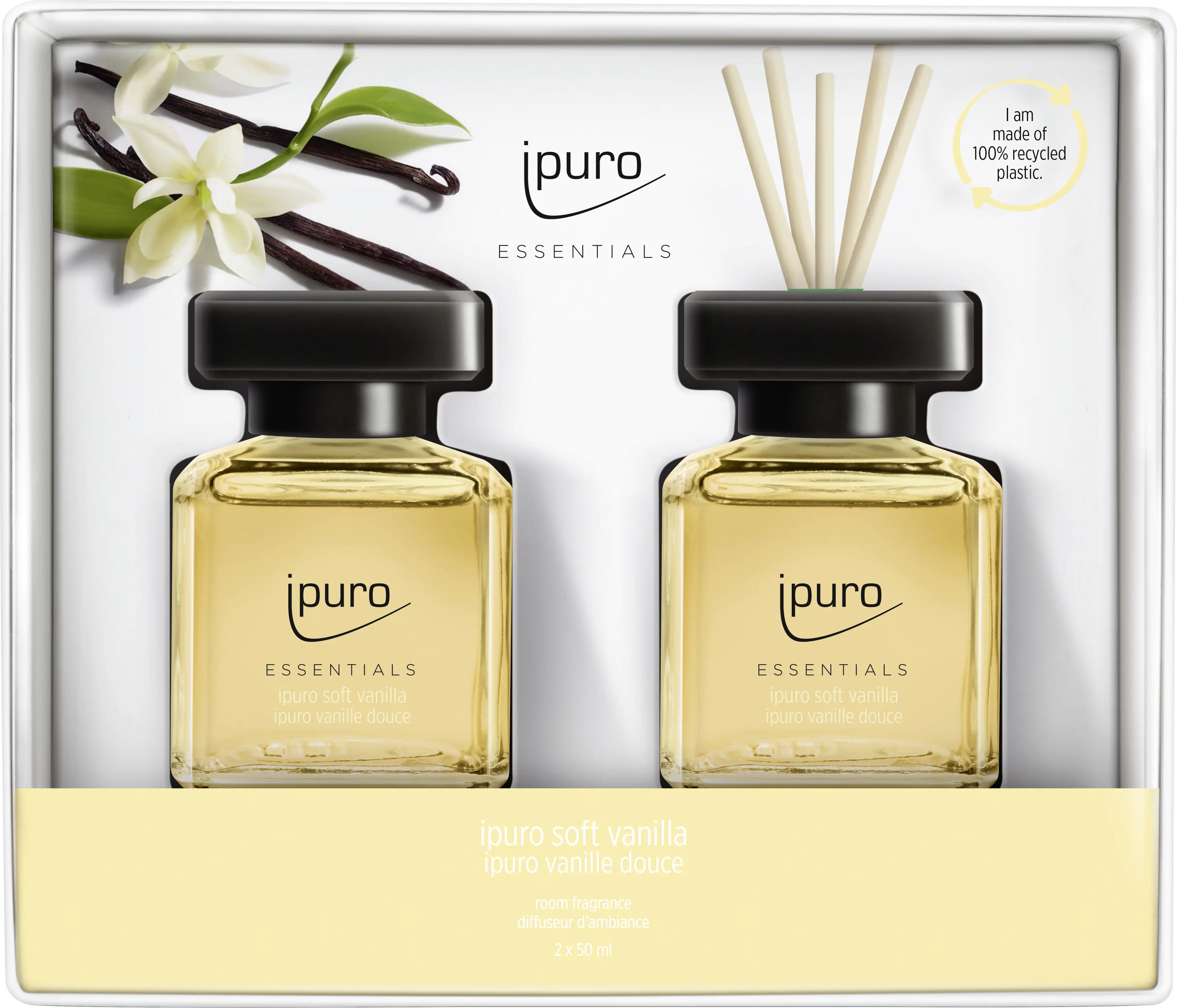 ipuro ESSENTIALS Raumduft Set soft vanilla 2 x 50 ml