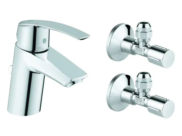 Grohe Waschtischarmatur Start verchromt, Komplett-Set inkl. Eckventil