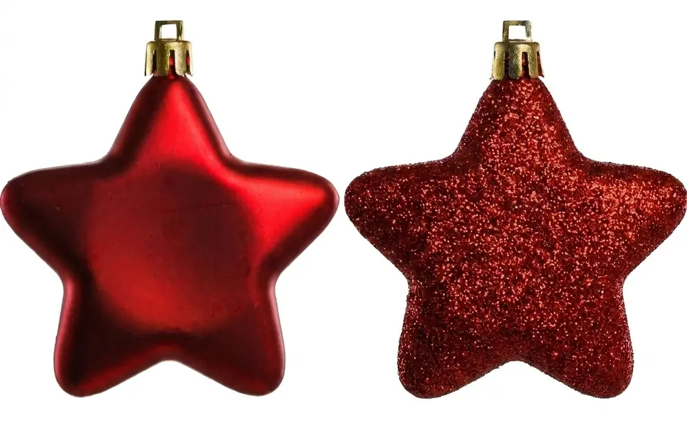 TrendLine Weihnachtskugeln Sterne bruchfest, langlebig 7 cm rot 8 Stück