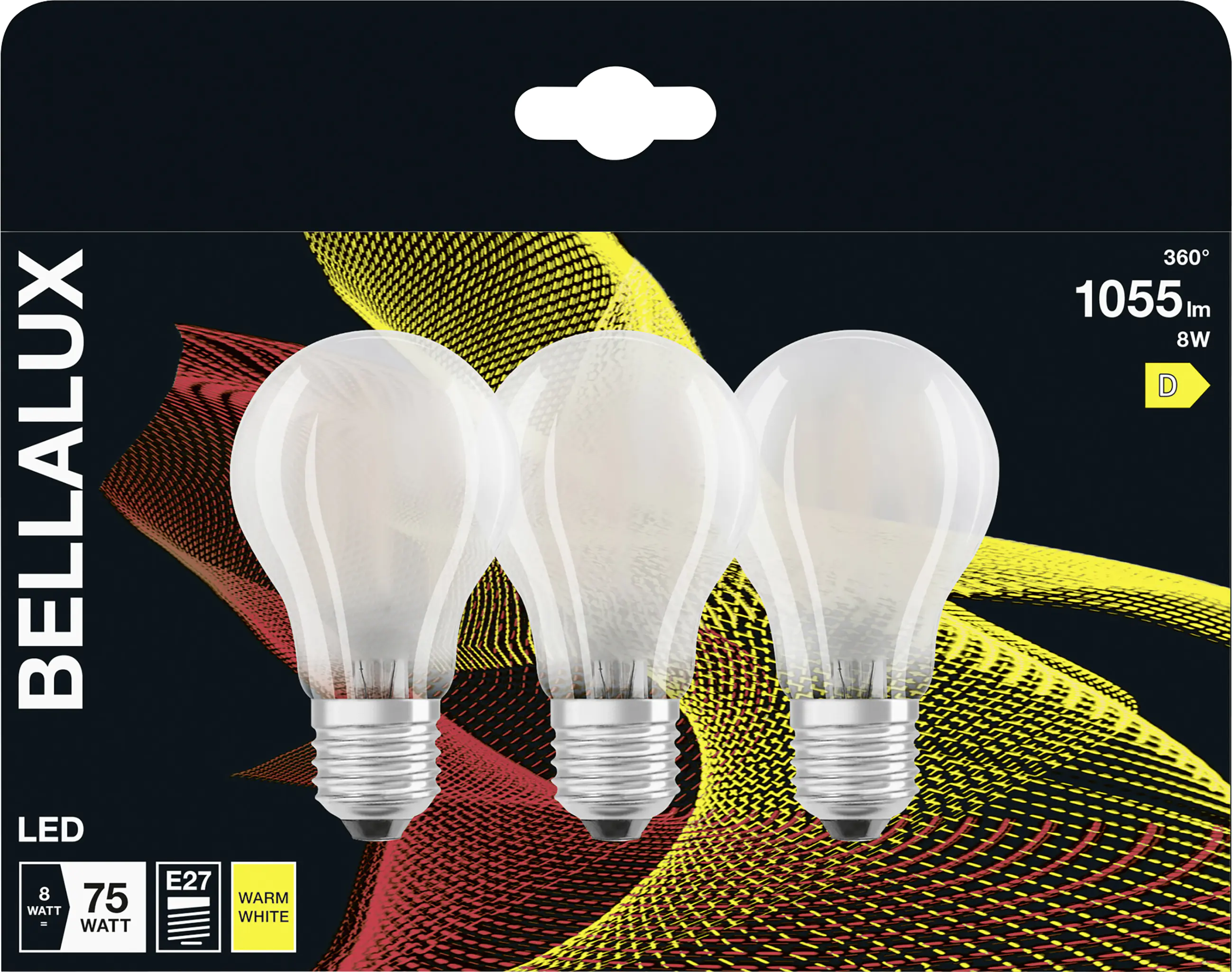 Bellalux LED Leuchtmittel Klassik A75 E27 7,5 W warmweiß weiß matt 3er Pack