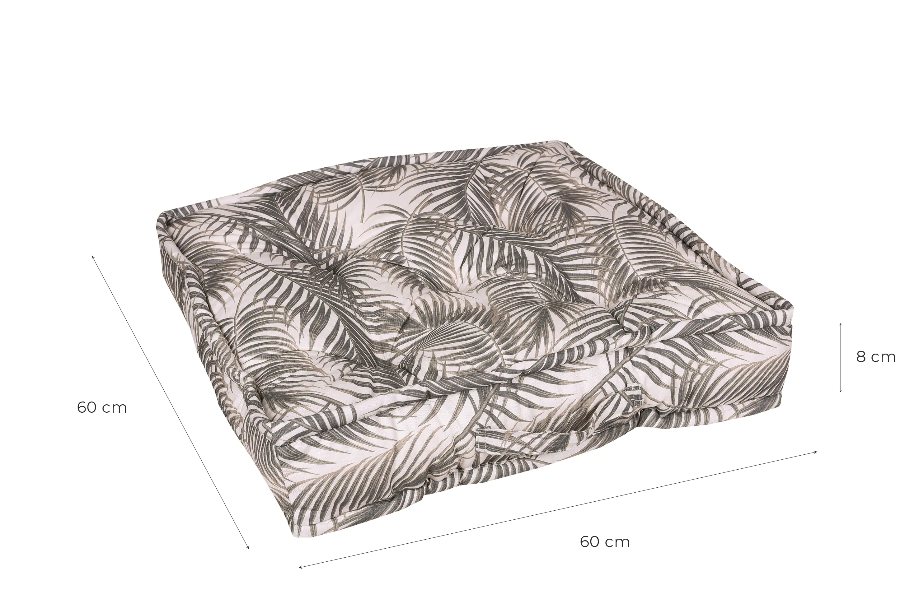 GO-DE Bodenkissen 60 cm x 60 cm x 12 cm Palmy grau GO-DE Bodenkissen 60 cm x 60 cm x 12 cm Palmy grau