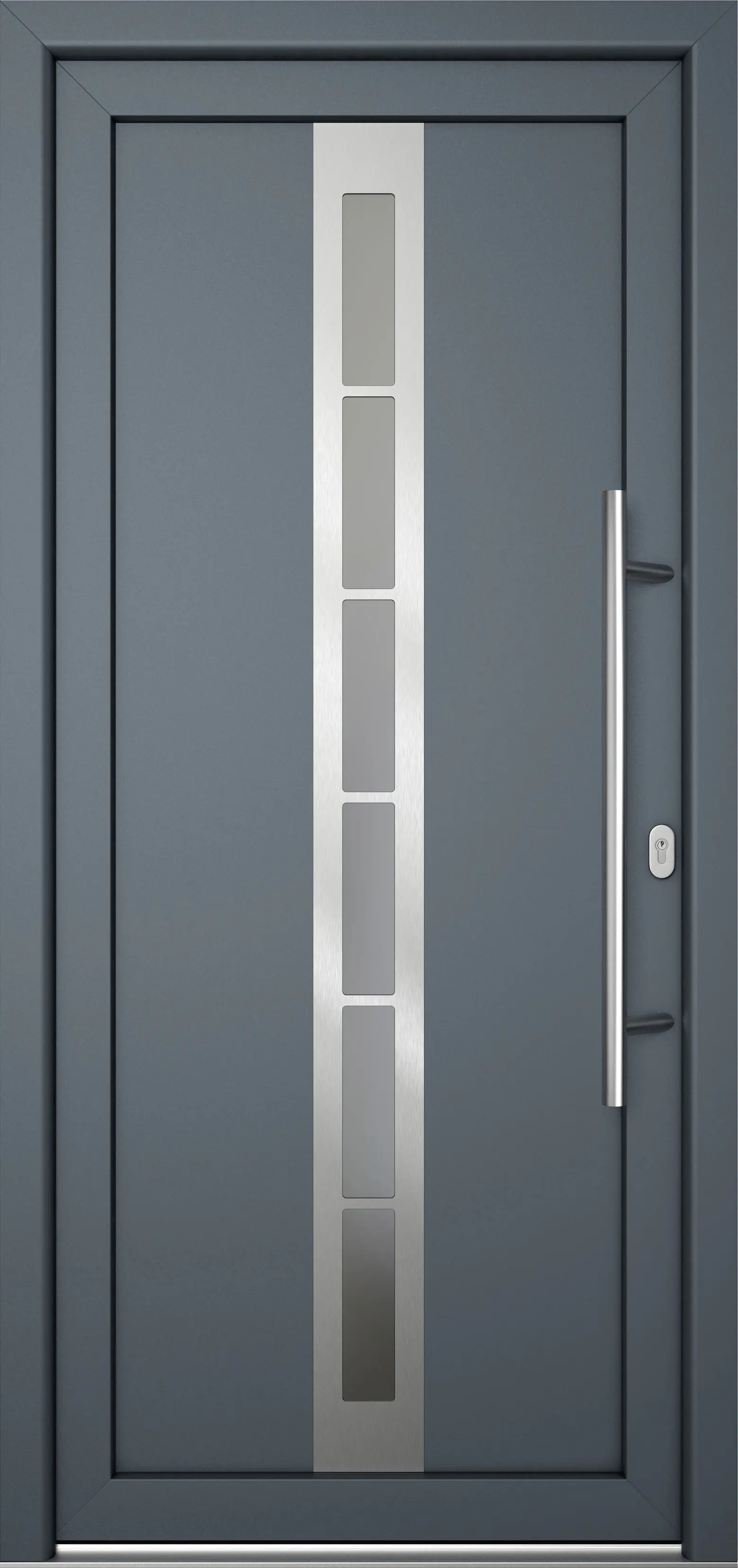 Meeth Haustür Signum Pro PVC Modell 38 108 x 200 cm DIN Rechts weiß/titan