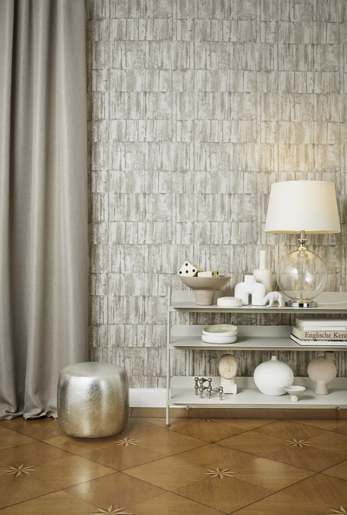 Rasch Vliestapete 560329 Barbara Home III, Metall beige, 10,05 x 0,53 m