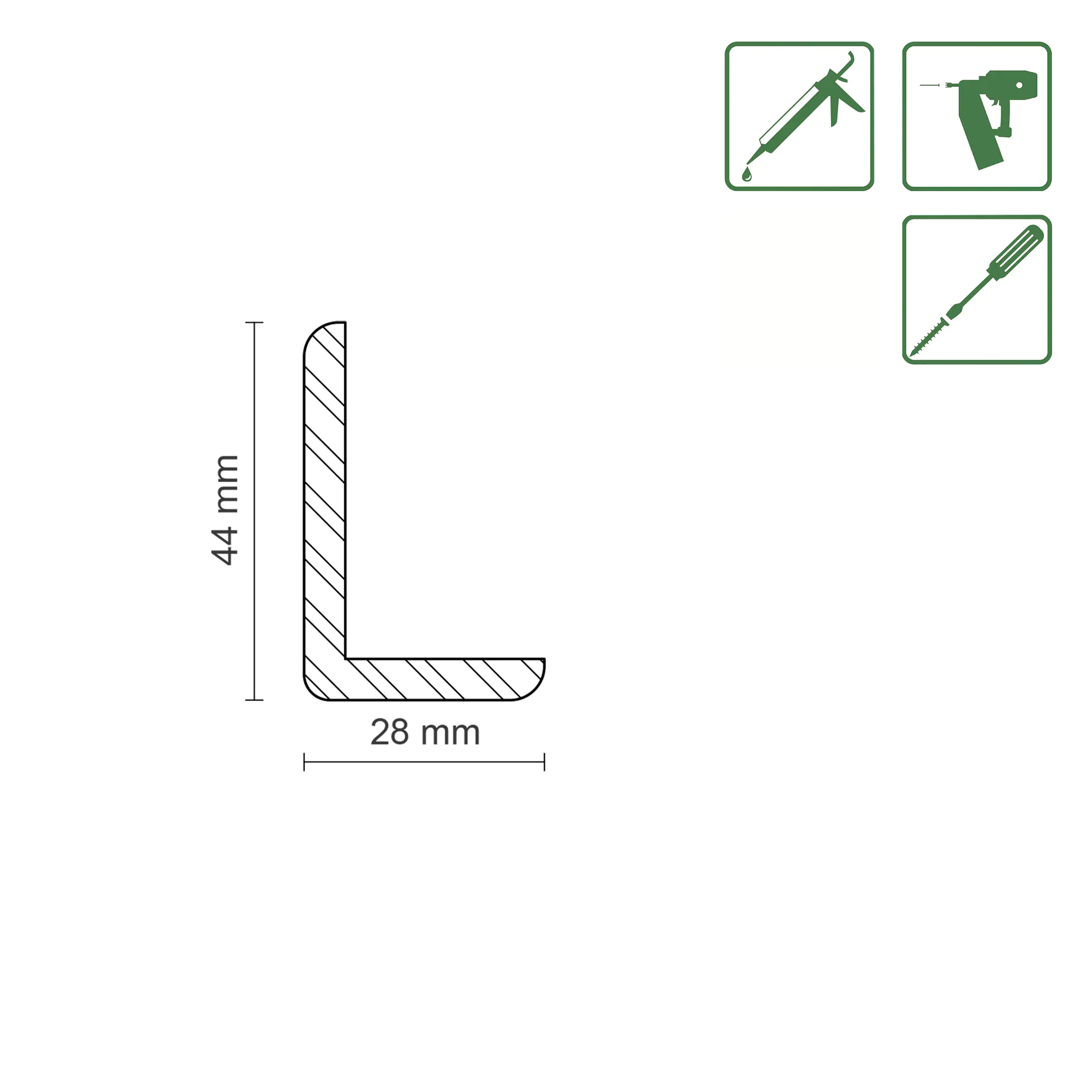 FN Neuhofer Winkelleiste 100 cm 44 x 28 mm Fichte/Kiefer