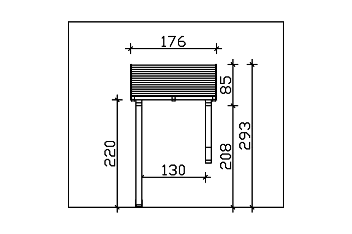 SKAN HOLZ Vordach Potsdam Typ 3 176 x 156 cm, lasiert in Nussbaum