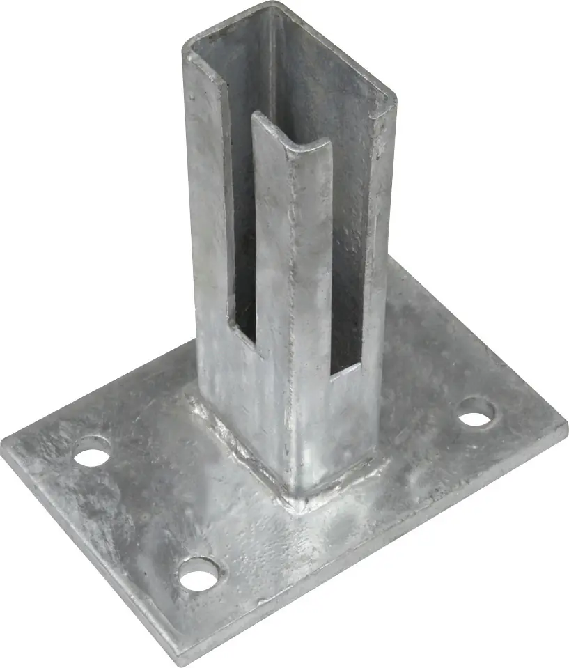 Floraworld Bodenplatte Zaunpfosten 10 x 15 cm feuerverzinkt