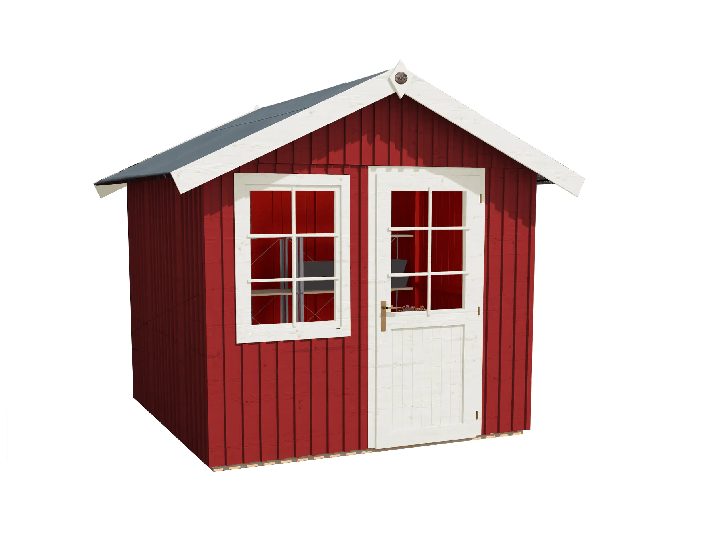 Weka Gartenhaus Schwedenhaus 252 x 248 cm schwedenrot mit Fußboden