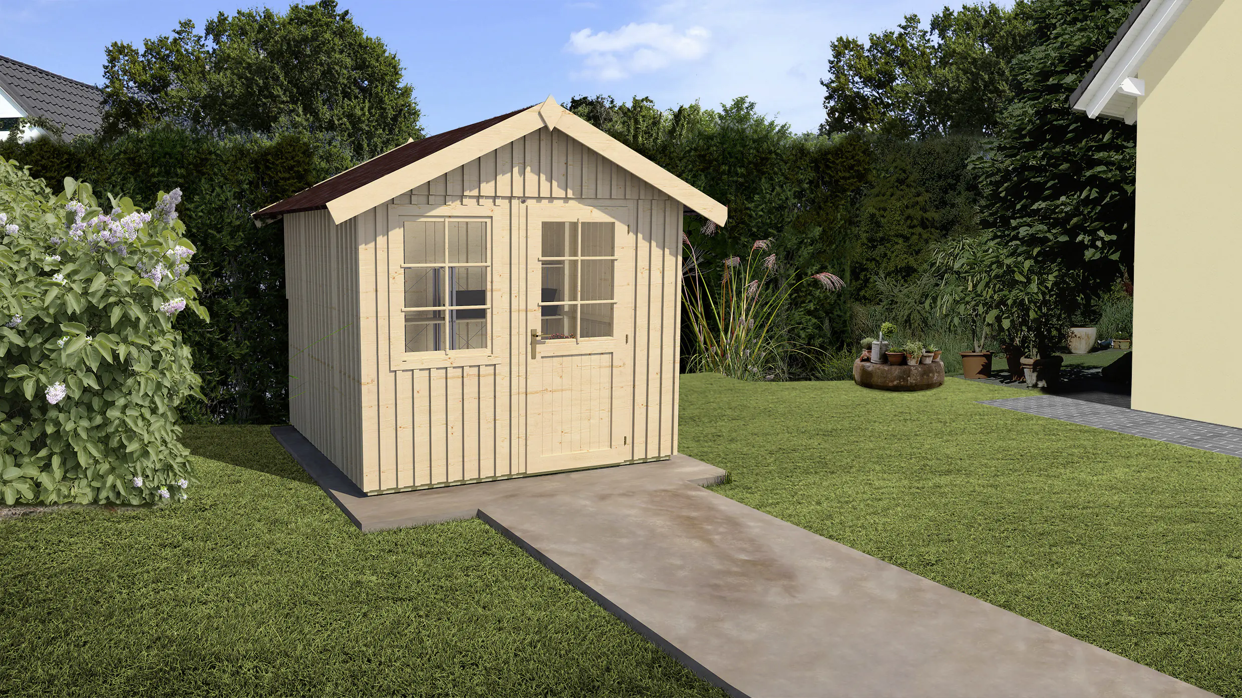 Weka Gartenhaus Schwedenhaus Gr.5 299 x 295 cm natur mit Fußboden