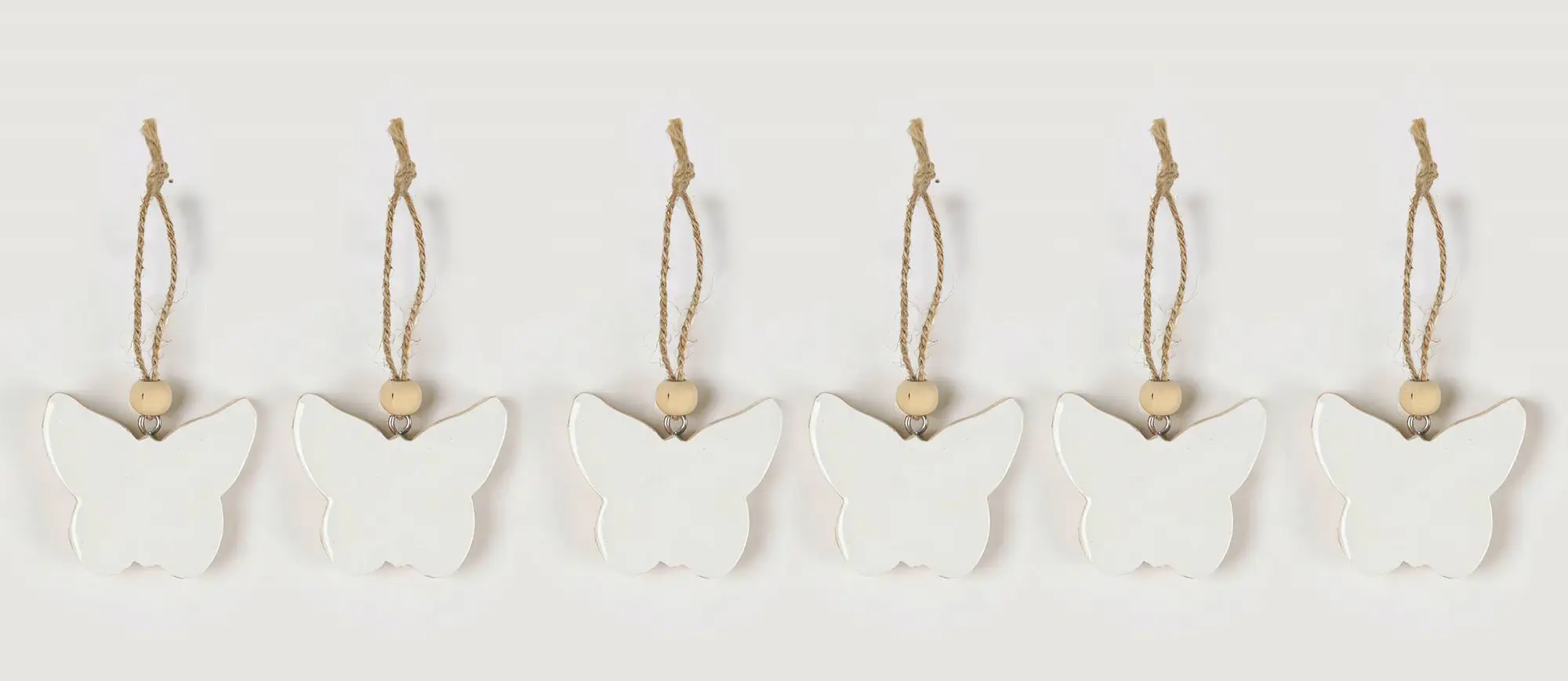 TrendLine Streudeko Schmetterling Holz 4 x 3,6 cm weiß 6er Set