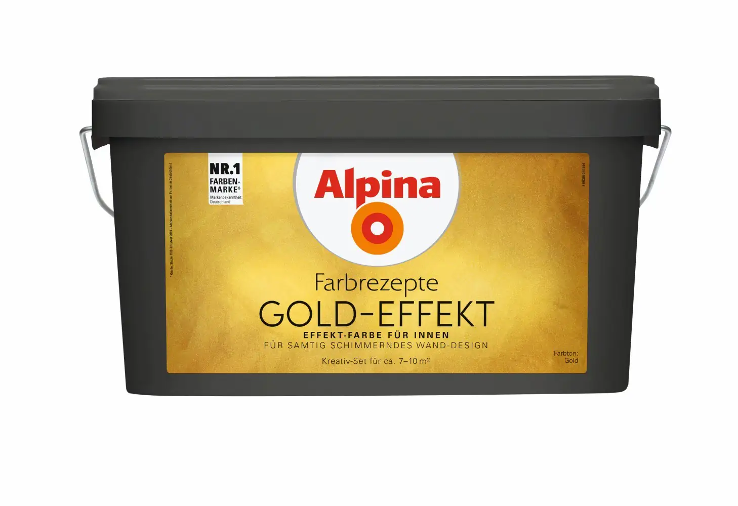Alpina Innenfarbe Gold-Effekt 3 L Basis und 1 L Finish, samtig-schimmernd