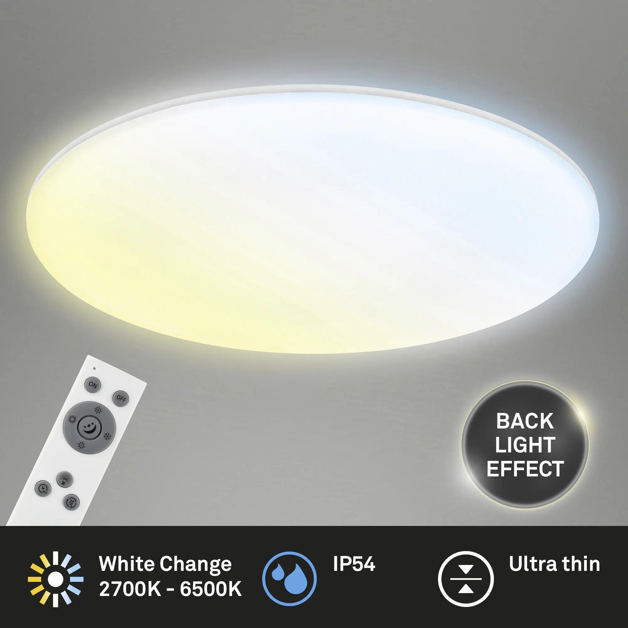 Briloner LED-Deckenleuchte Rowny Ø 45 cm weiß matt CCT dimmbar