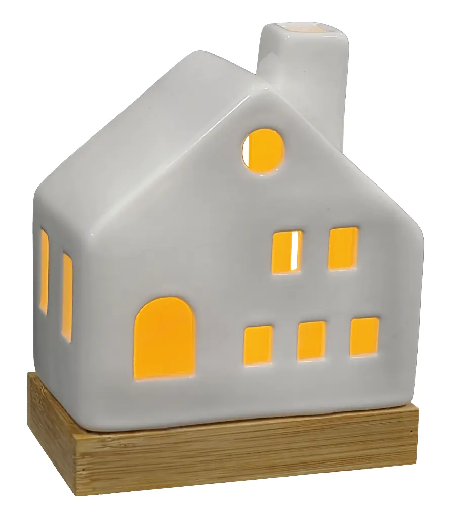 TrendLine Lichthaus Keramik 11 x 6 x 14 cm weiß