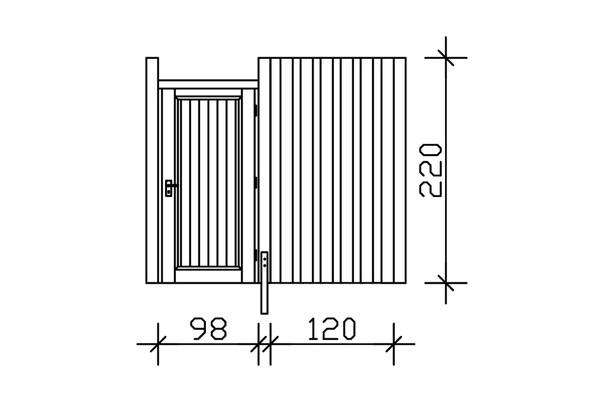 SKAN HOLZ Seitenwand inkl. Tür 98x198cm 230 x 220 cm, weiß