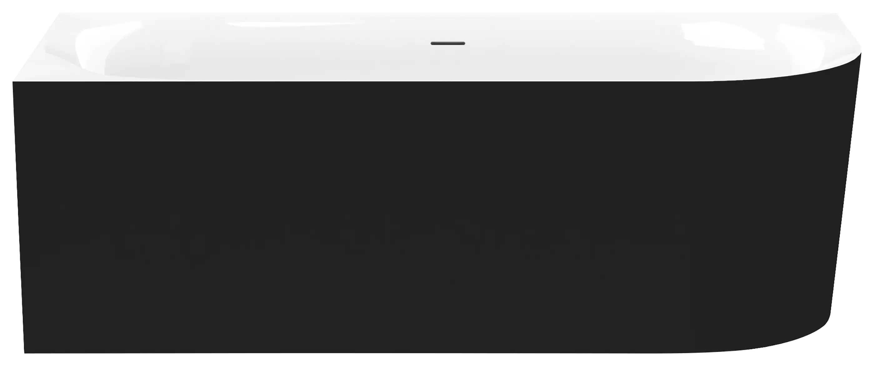 Ottofond Badewanne Mince Corner schwarz-weiß rechts 180 x 80 / 44 cm
