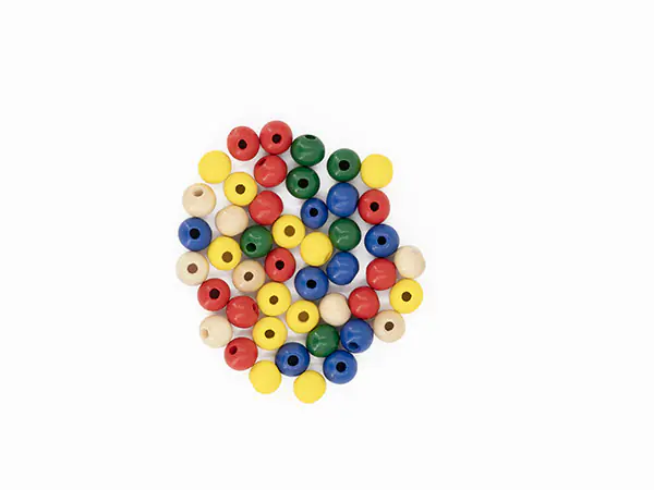 Glorex Holzperle bunt mix 6 mm - 118 Stück