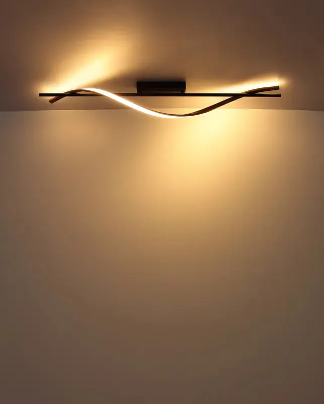 Globo Deckenleuchte Watkins 115 x 14 cm L x B schwarz warmweiß