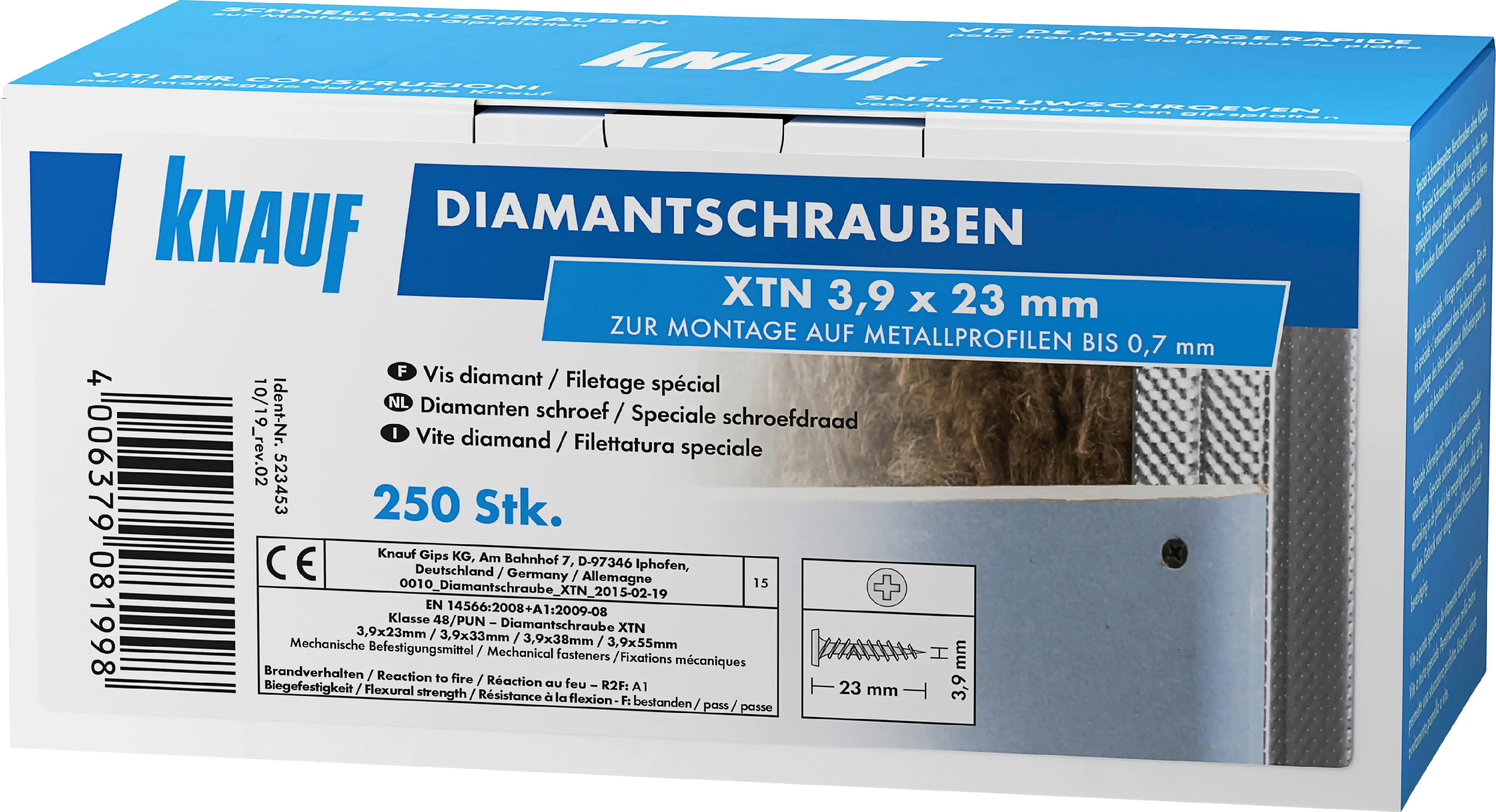 Knauf Diamantschr. XTN 3,9 x 23 mm 250 Stück Knauf Diamantschr. XTN 3,9 x 23 mm 250 Stück