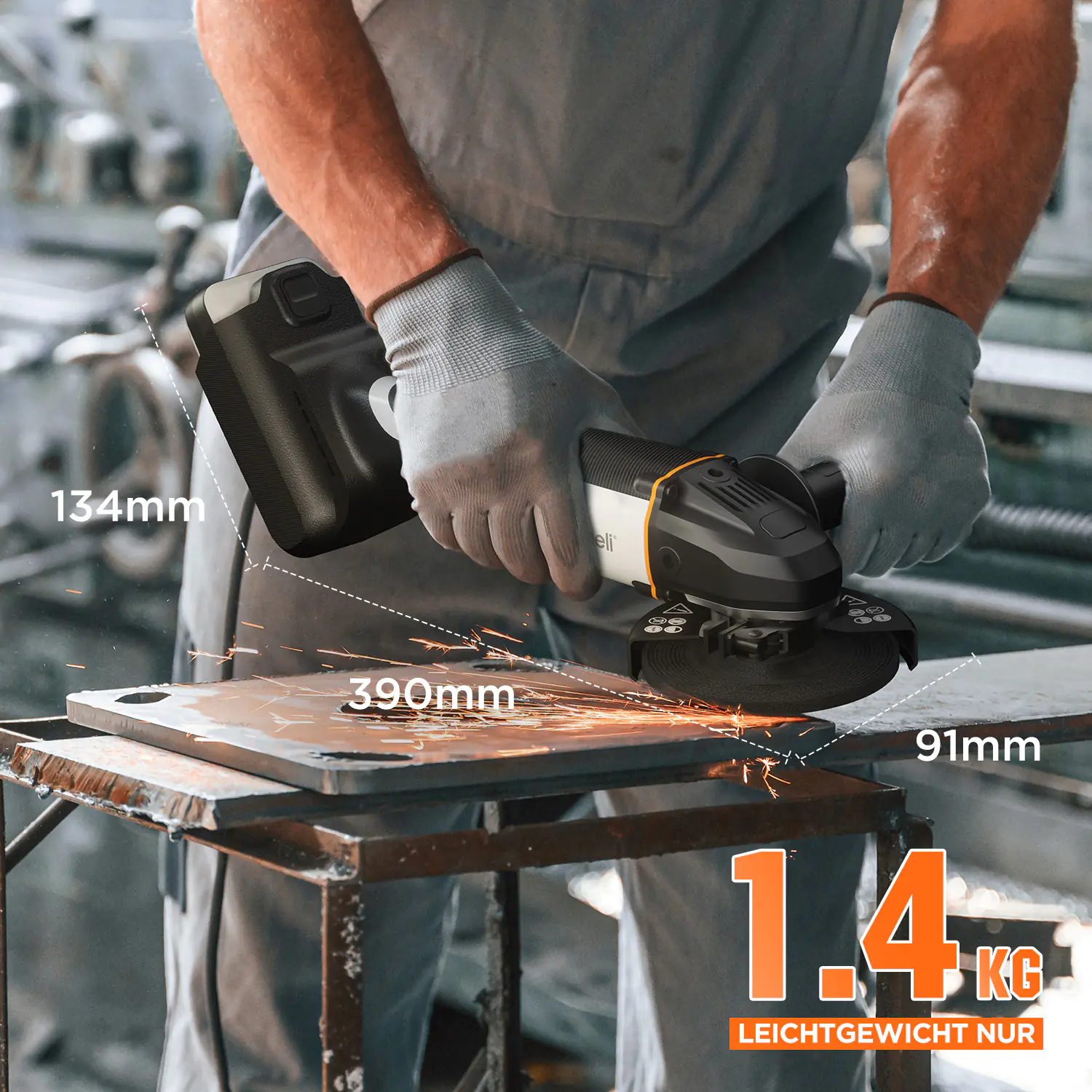 Litheli Akku-Winkelschleifer 20 V inkl. Akku 4 Ah