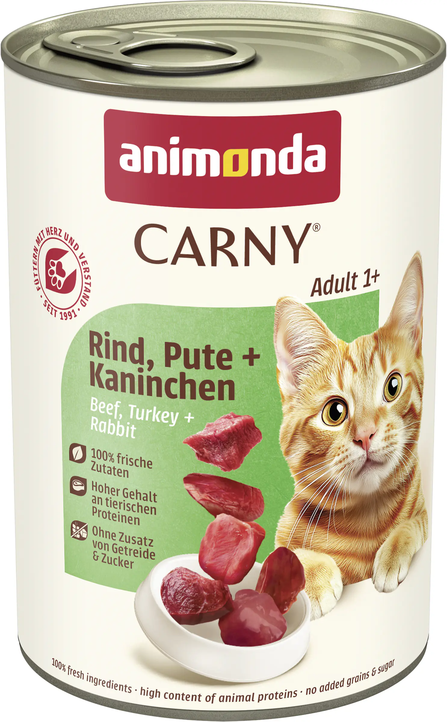 Animonda Carny Adult Katzennassfutter getreidefrei 400 g Rind, Pute & Kaninchen