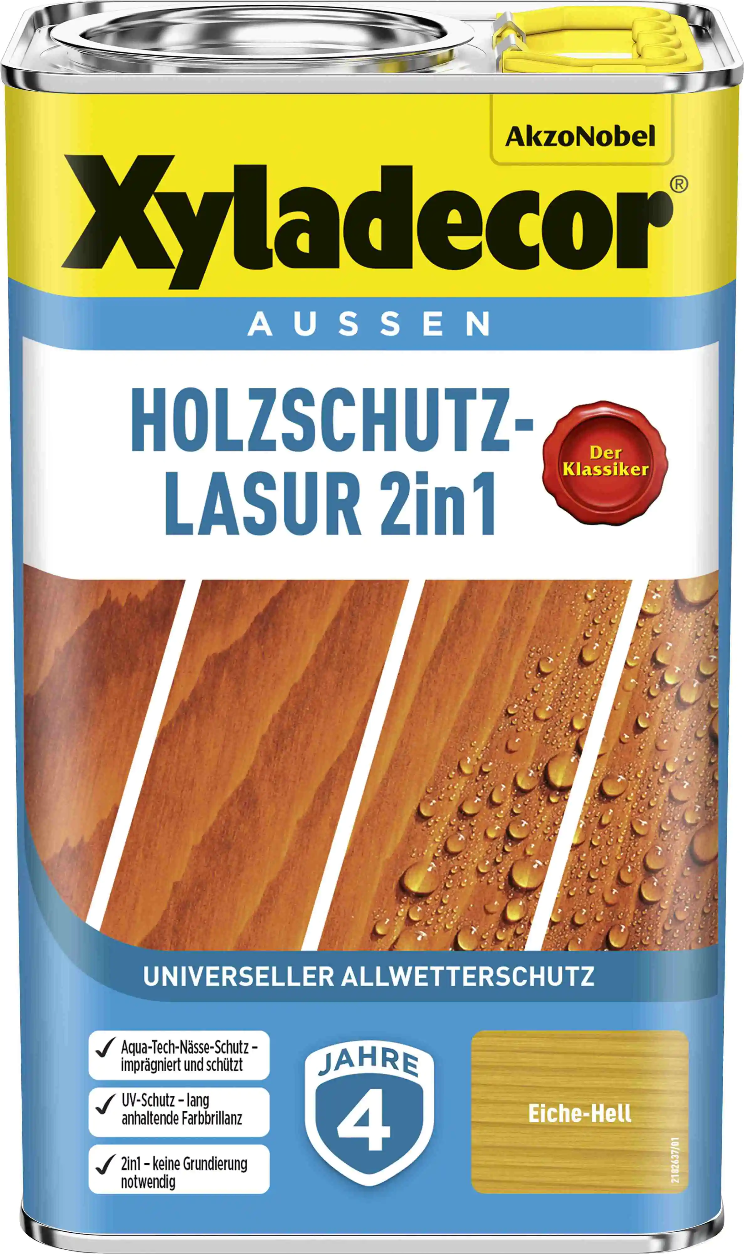 Xyladecor Holzschutzlasur 2,5 L eiche hell 2in1