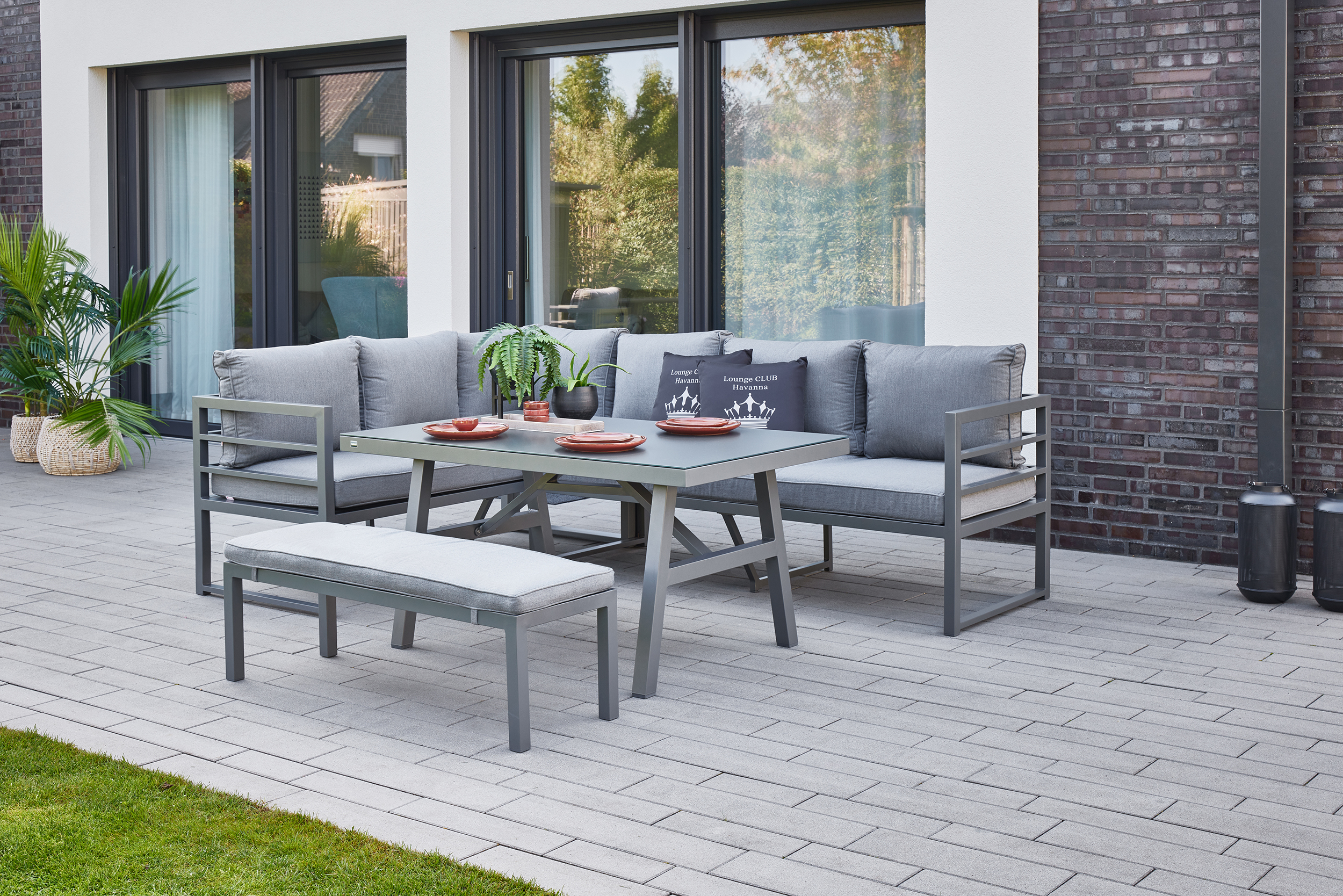 Primaster Aluminium-Dining-Loungeset Riva inkl. Sitz- und Rückenkissen Primaster Aluminium-Dining-Loungeset Riva inkl. Sitz- und Rückenkissen