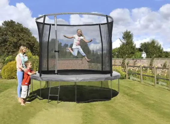 Sportspower Trampolin mit Sicherheitsnetz und Leiter anthrazit Ø 366 cm 