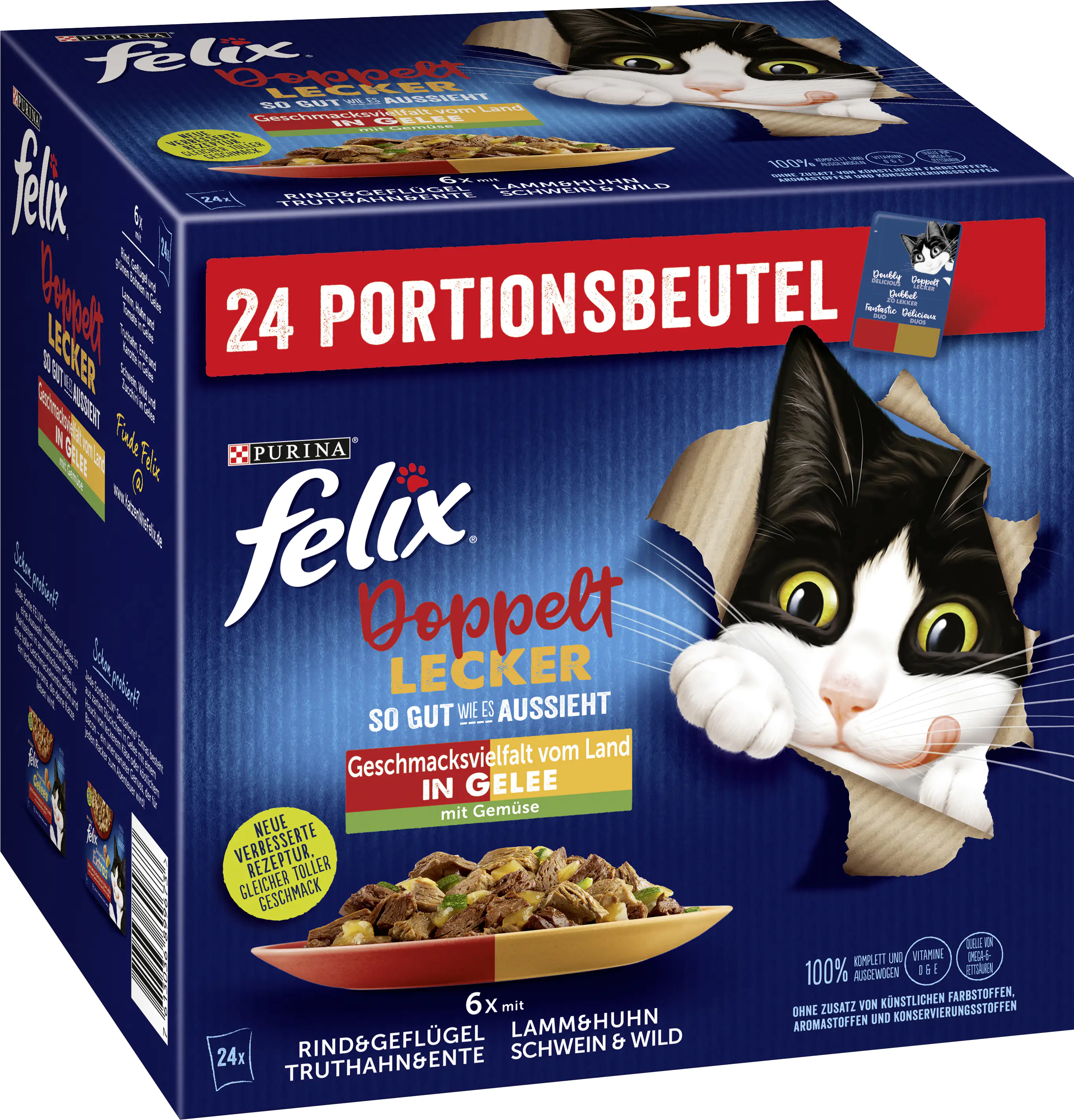 Felix So gut wie es aussieht Doppelt Lecker Fleisch mit Gemüse 24x 85g
