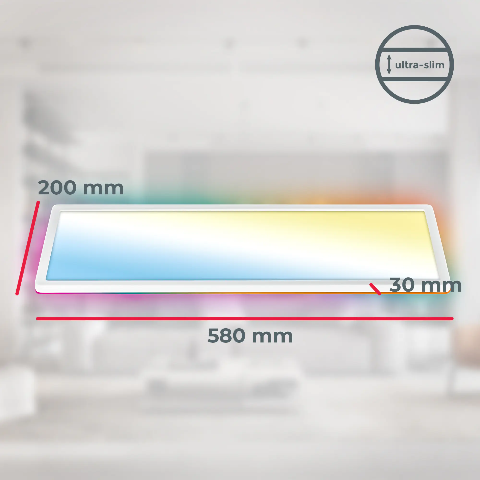 Briloner LED-Panelleuchte Slim 58 x 20 cm weiß RGB dimmbar