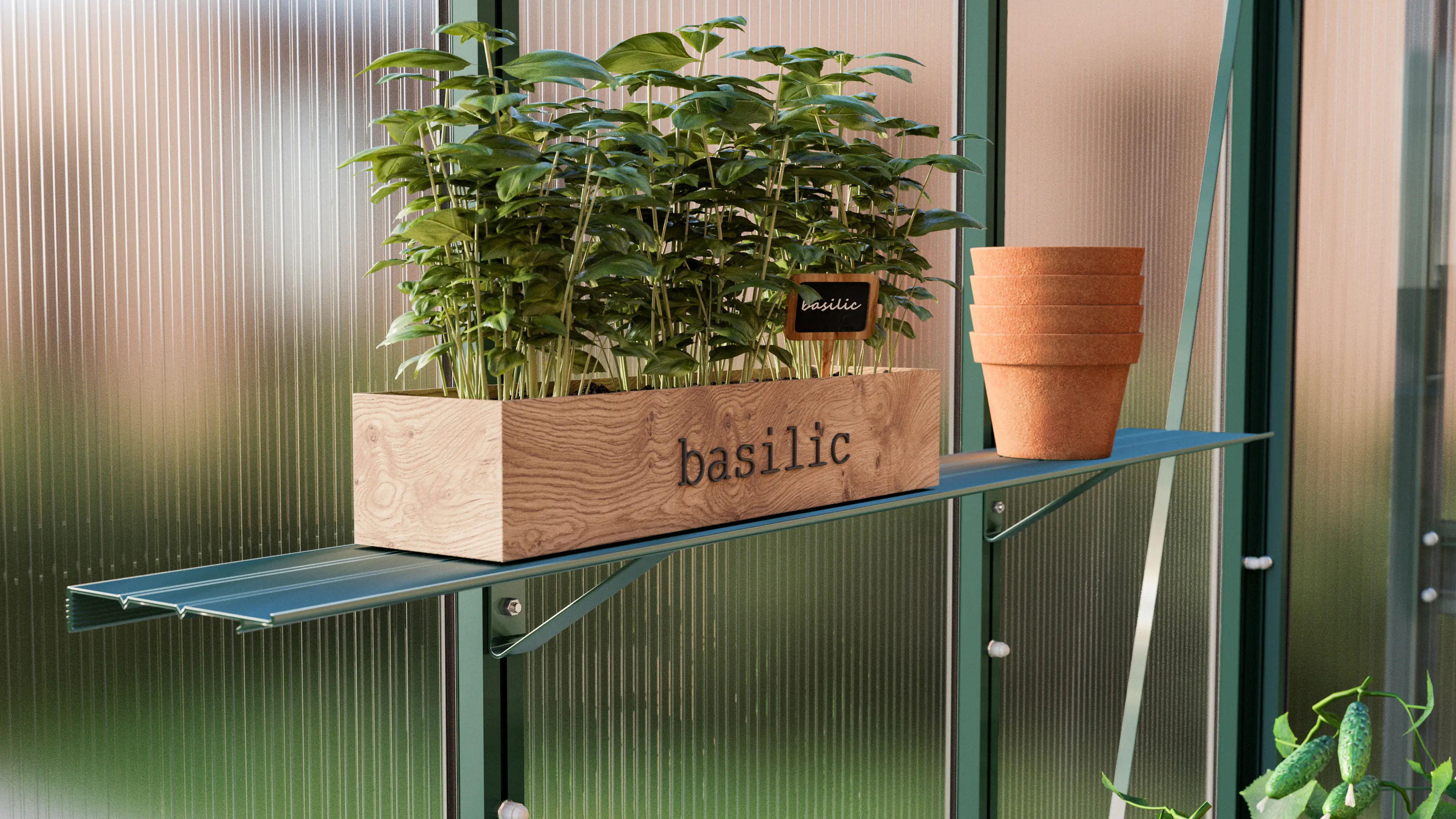 Vitavia Aluwandregal 122 x 15 cm smaragd