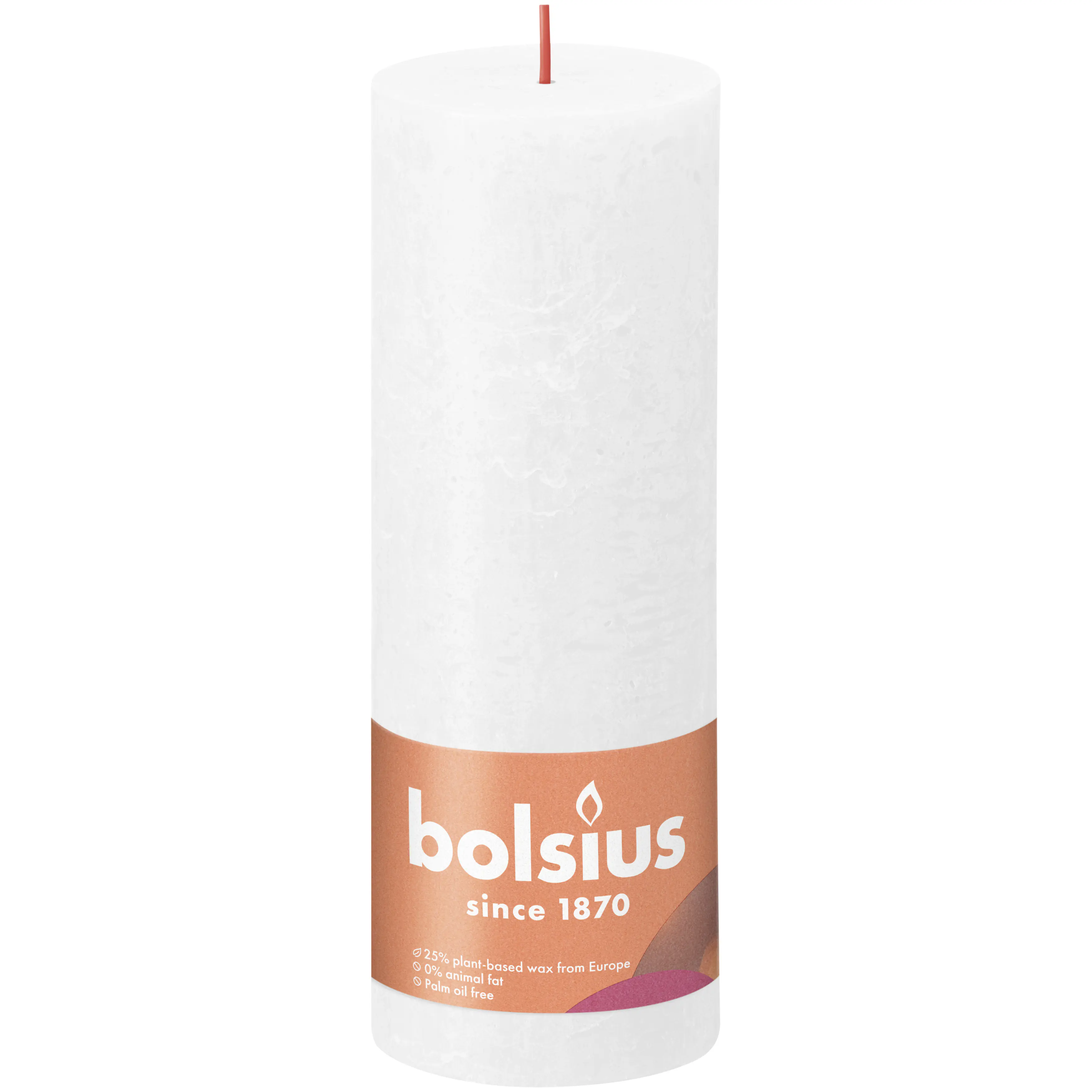 Bolsius Rustik Stumpenkerze wolkiges weiß, Höhe: 19 cm, Ø 6,8 cm