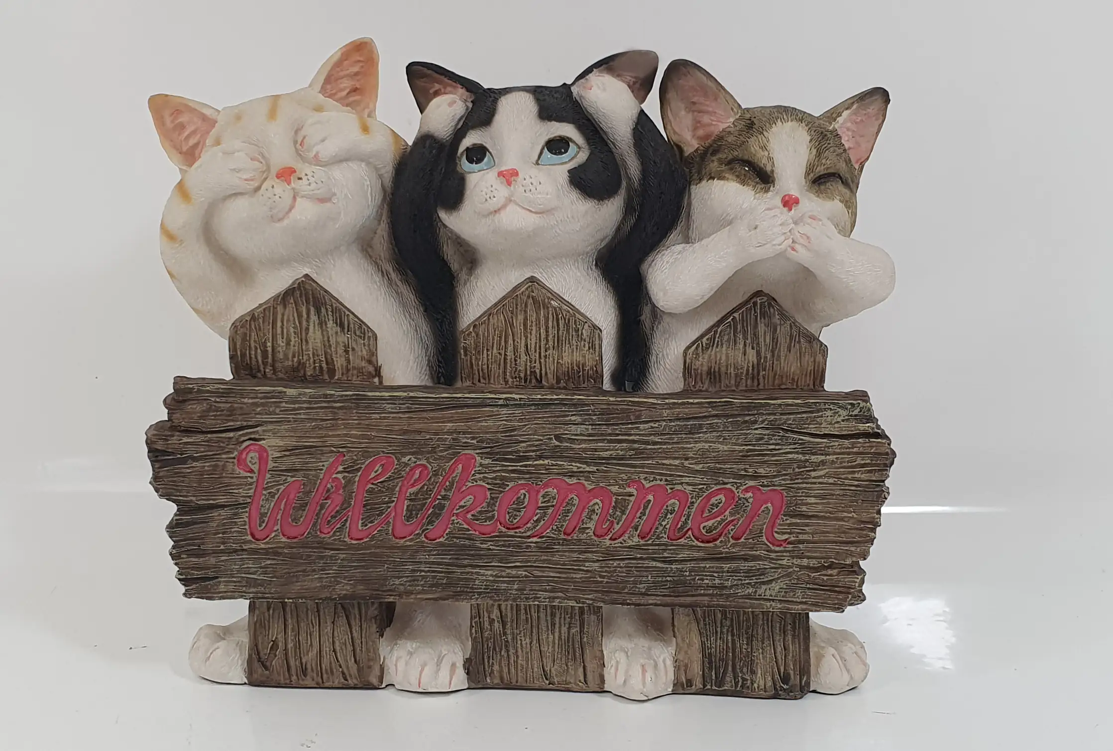 Dekofigur Katze Willkommen 26 x 10 x 29,5 cm