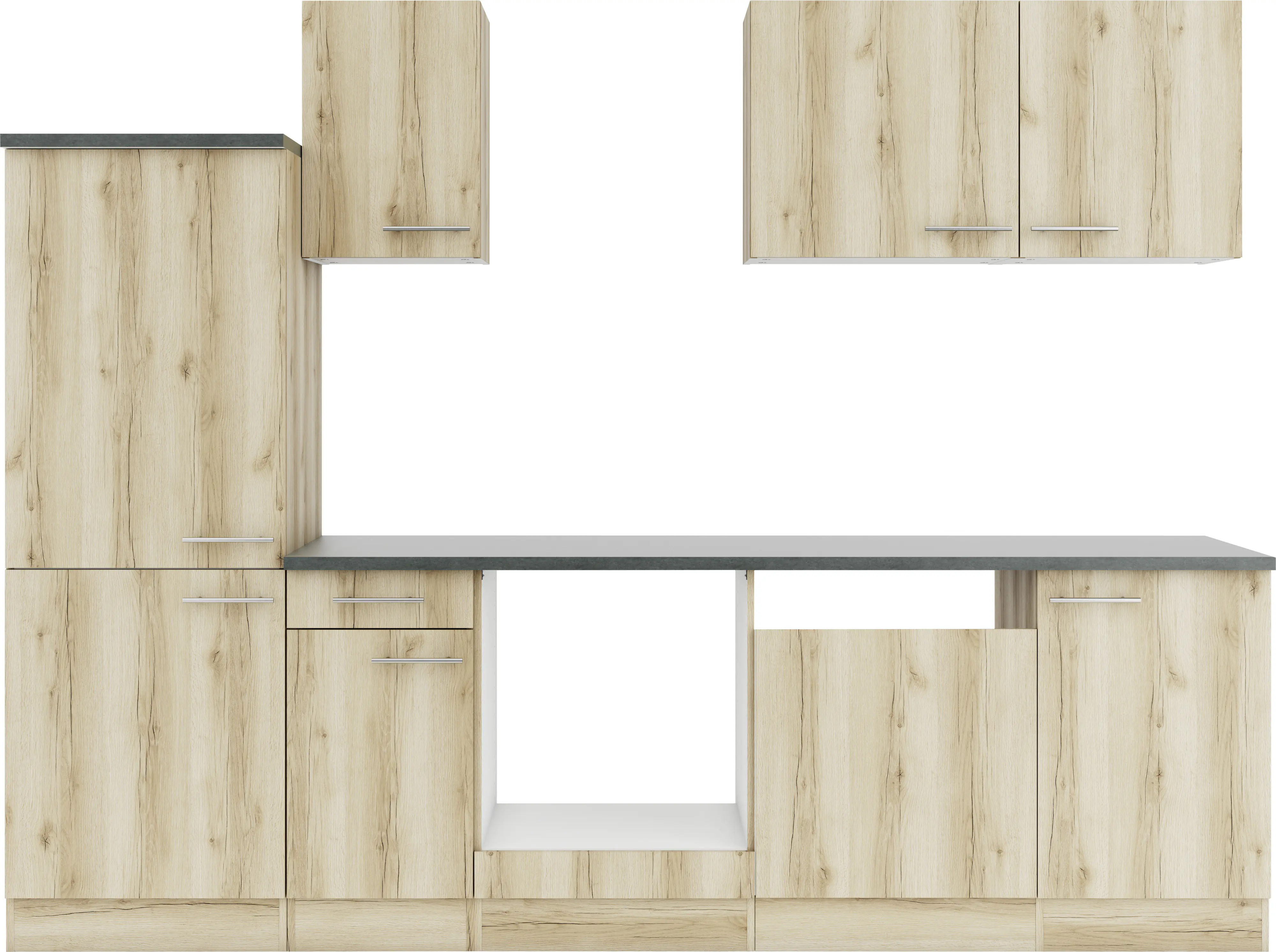 Optifit Küchenzeile Livorno 290 ohne Geräte wildeiche 270 cm