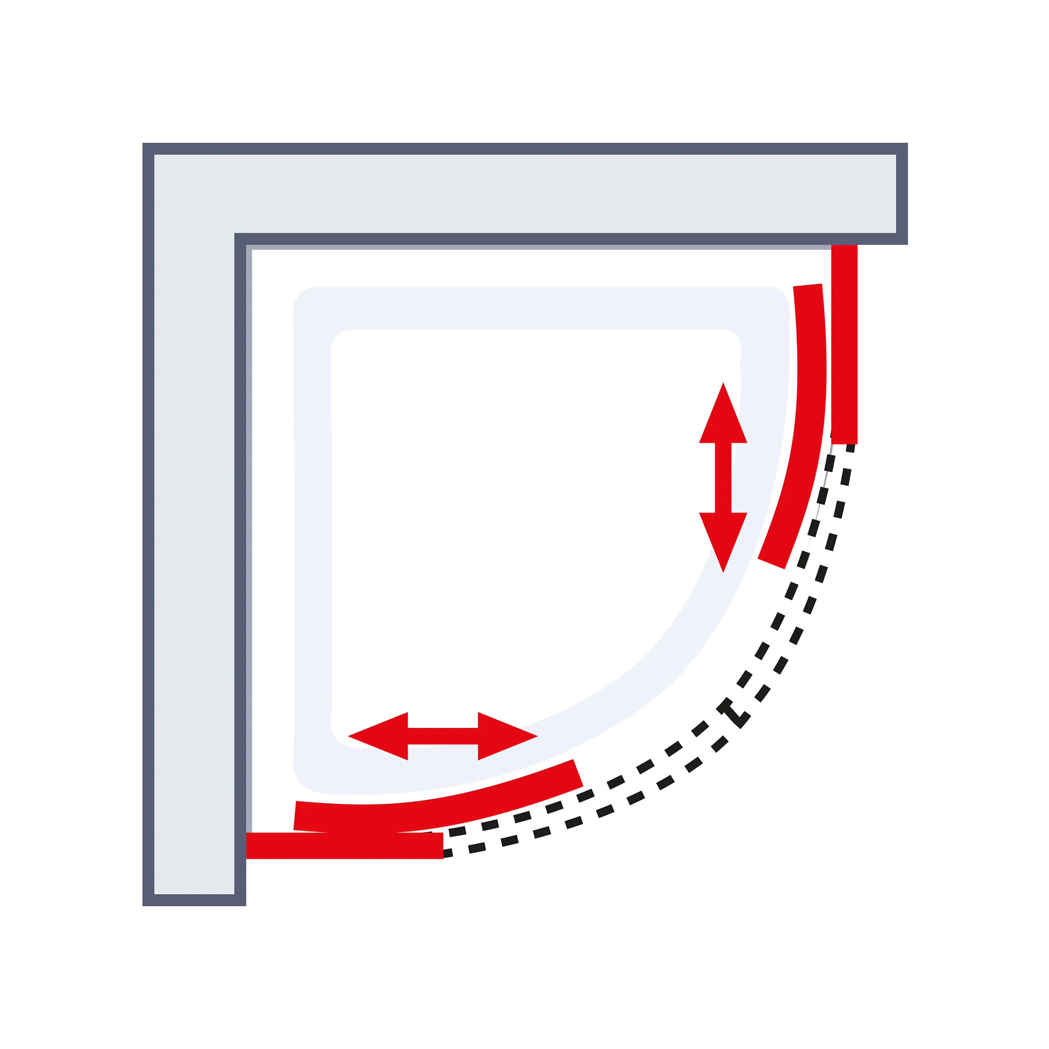 Schulte Viertelkreisdusche Duschwanne 80 x 80 x 185 cm Kristall/Trend