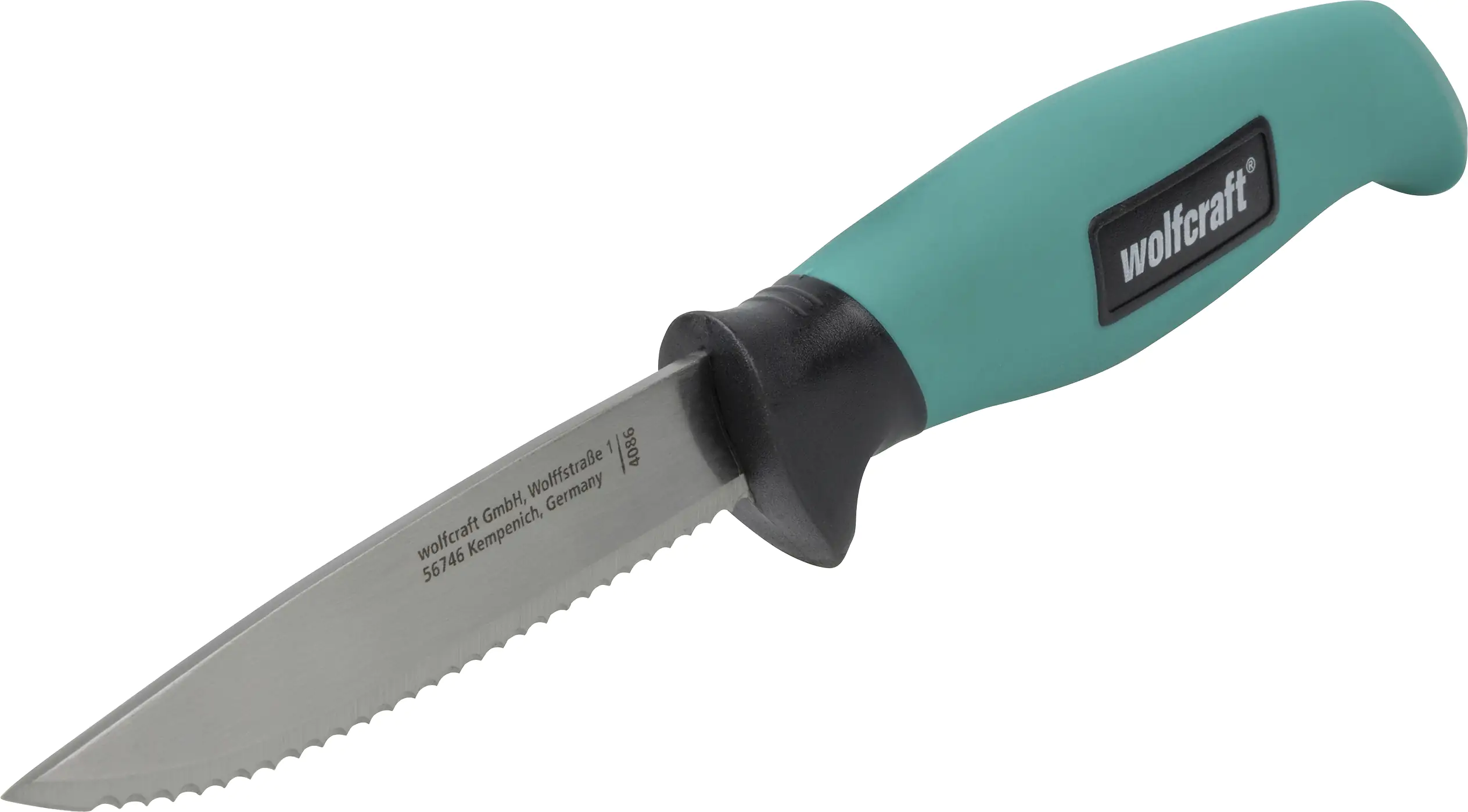 Wolfcraft Handwerkermesser gezahnte Klinge 95 mm und Köcher Wolfcraft Handwerkermesser gezahnte Klinge 95 mm und Köcher