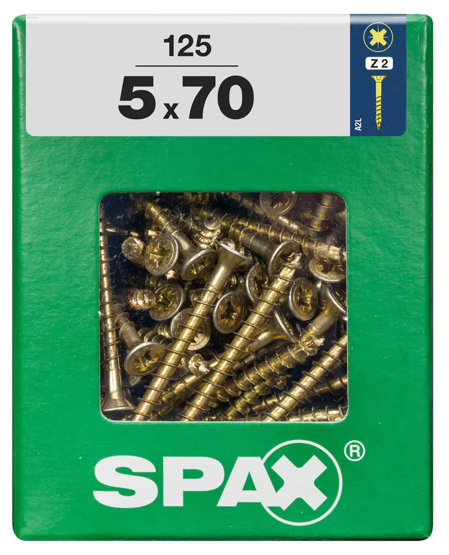 Spax Universalschrauben 5.0 x 70 mm PZ 2 - 125 Stk.