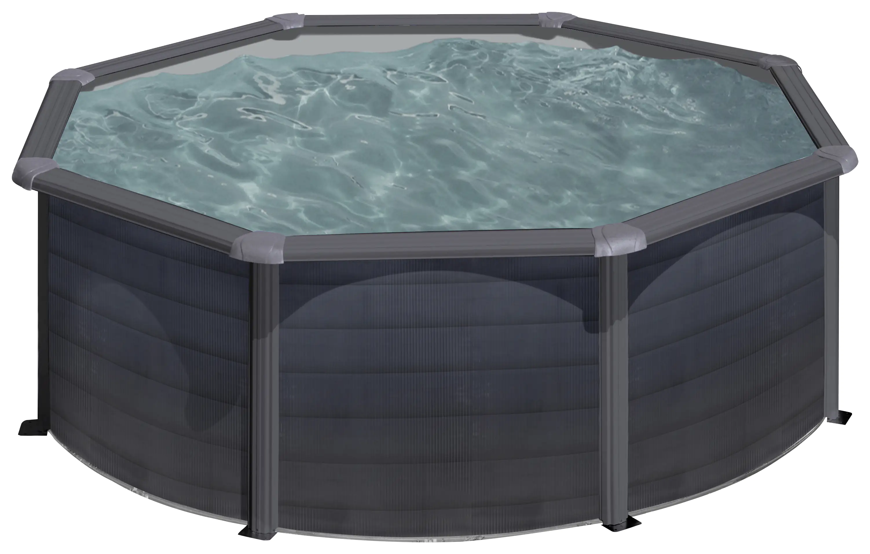 Gre Stahlwandpool Kea rund Ø 350 x 120 cm graphite