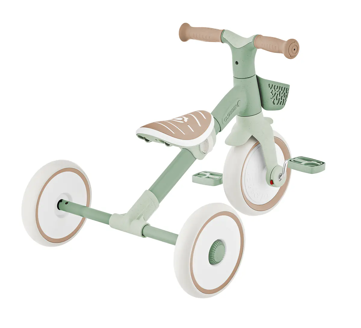 Globber Dreirad für Kinder Learning Trike 2-in-1 Plus Eco salbeigrün