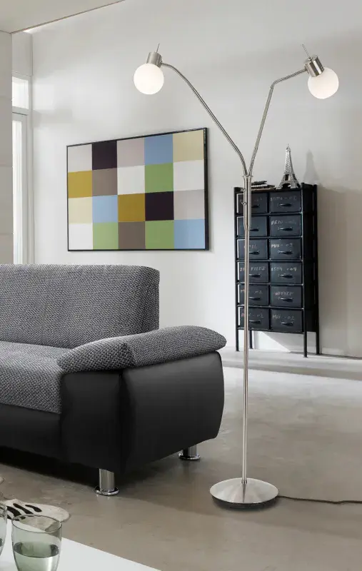 Globo Stehleuchte Loxy 23 x 150 cm Ø x H nickel matt