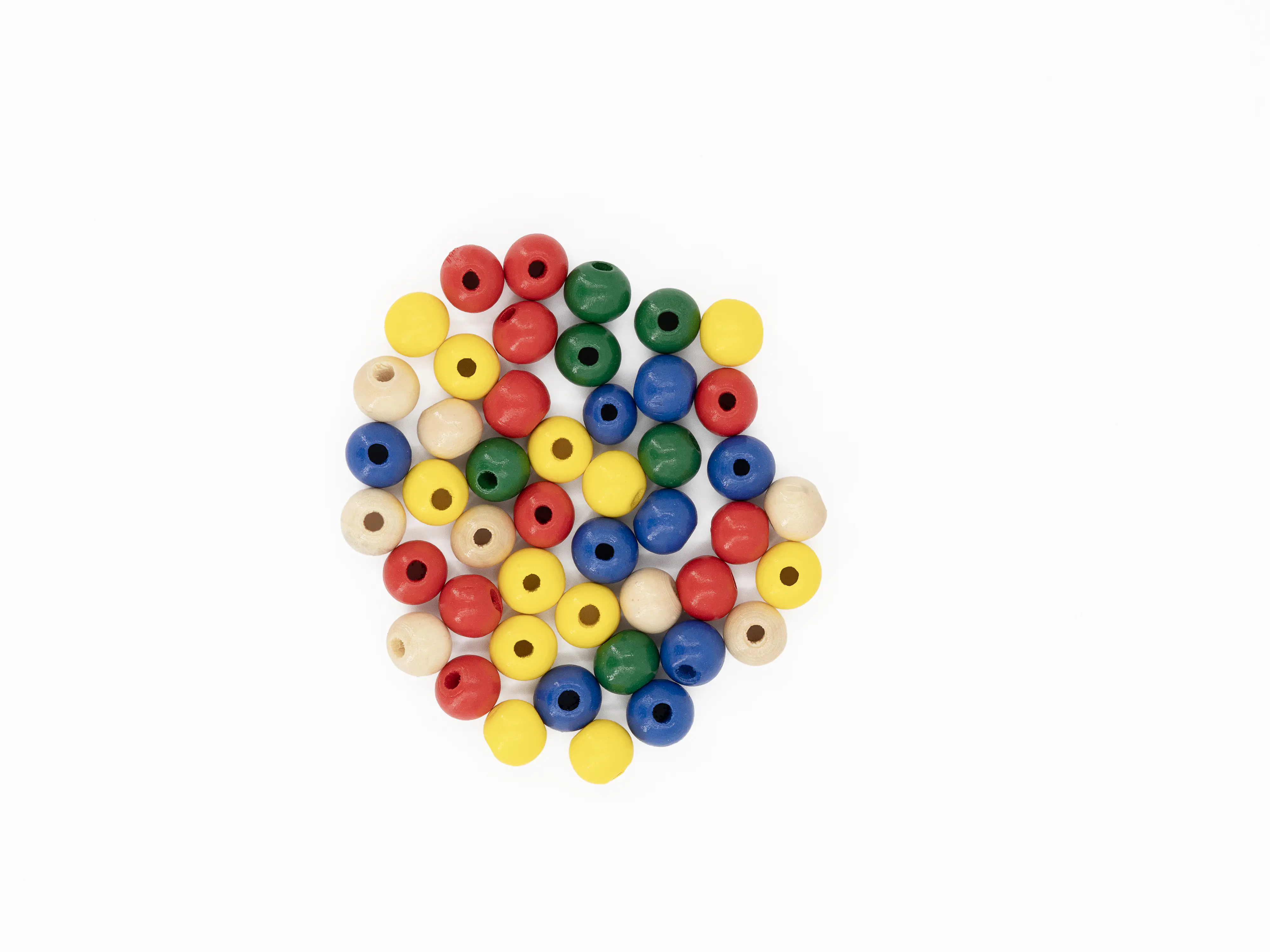 Glorex Holzperlen bunt mix 10 mm - 47 Stück 