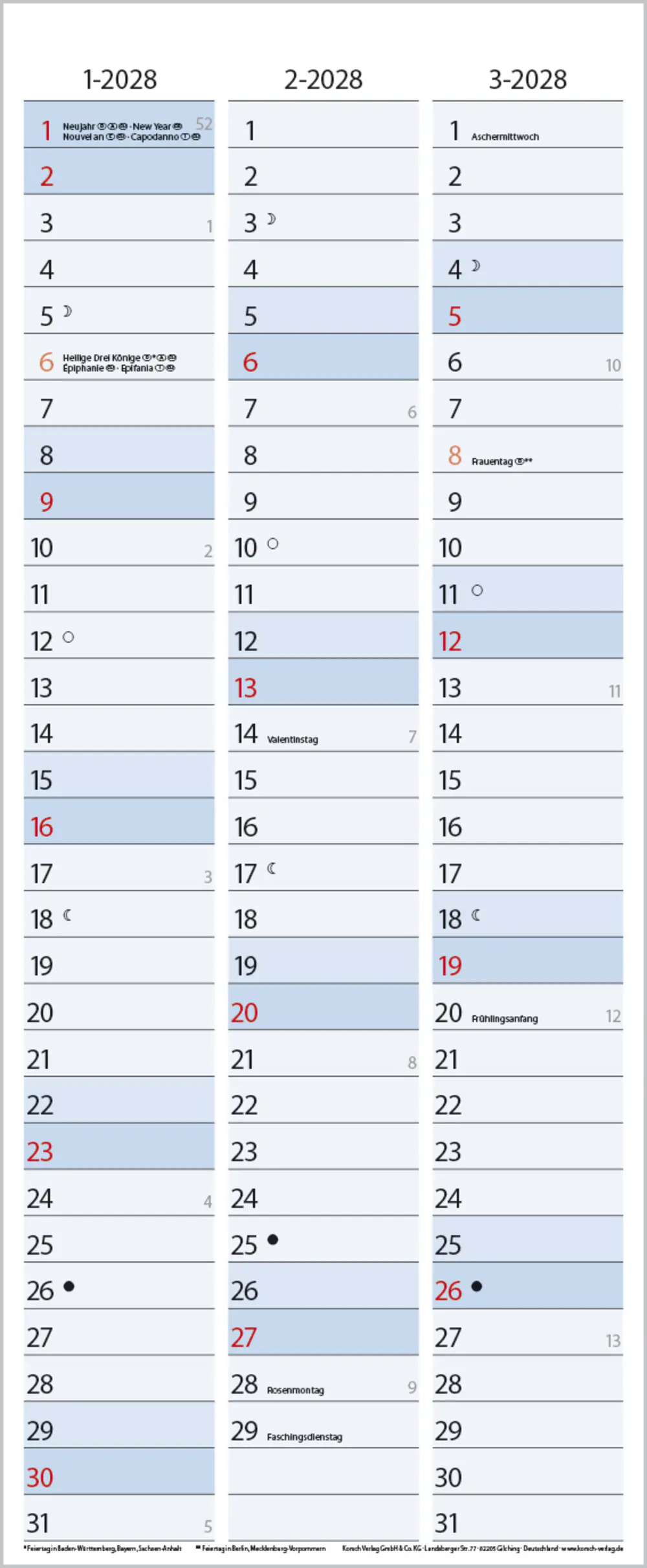 Korsch Kalender Family Timer Lifestyle 2027 