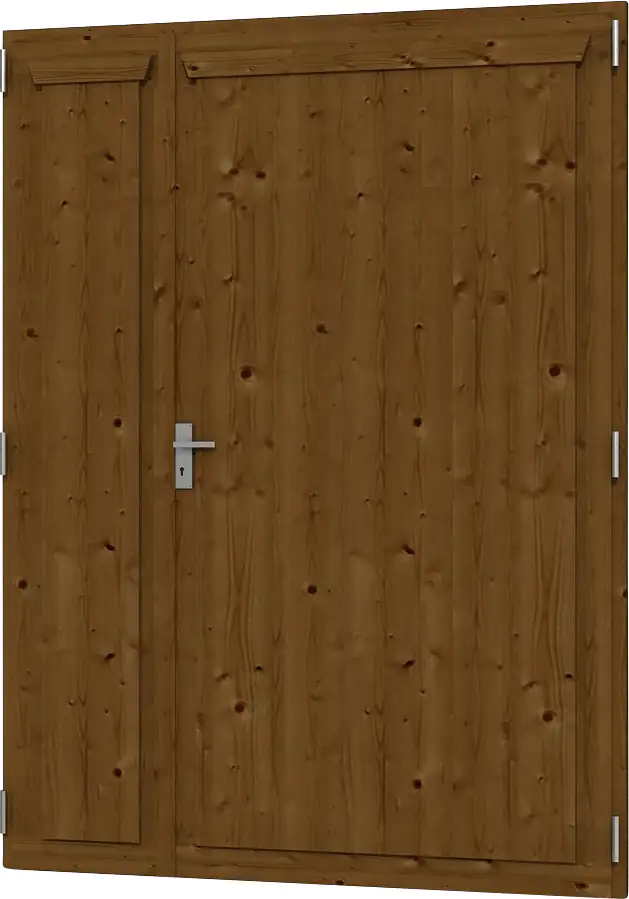 SKAN HOLZ Doppeltür Rahmenaußenmaß 148 x 198 cm, lasiert in Nussbaum