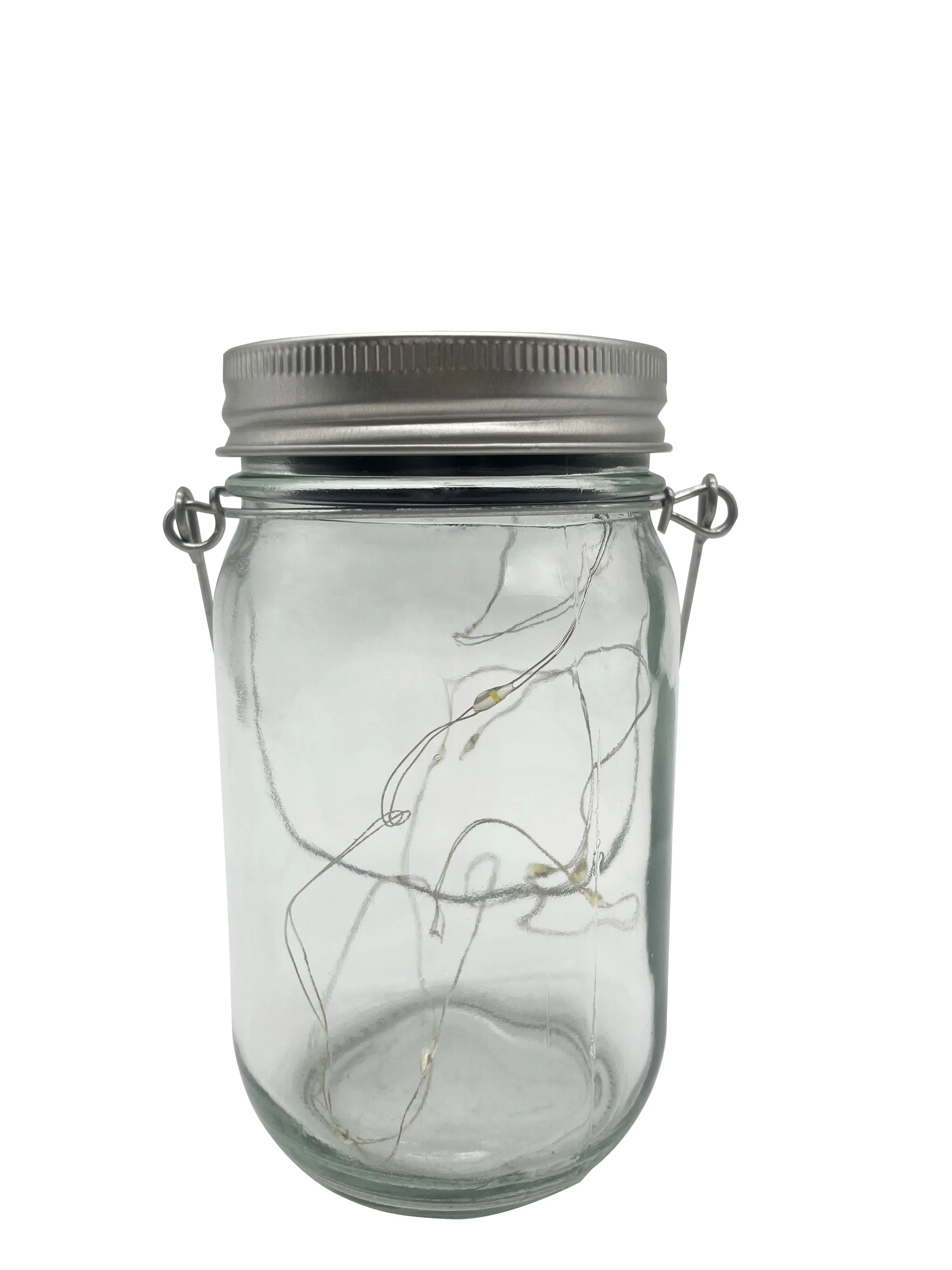 Dapo LED Solarleuchte Lichterkette im Glas warmweiß